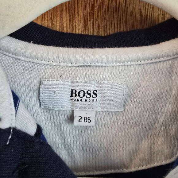 Hugo Boss Toddler Polo Shirt | Size 2T / EU 86 Blue & White Stripes - Picture 3 of 15